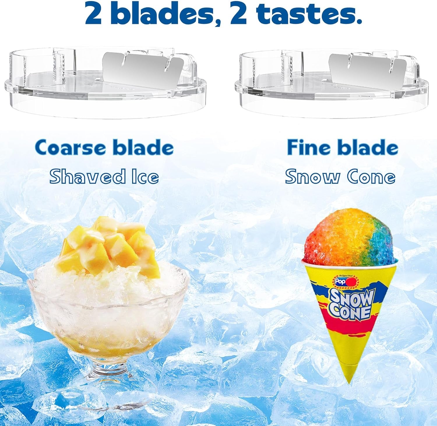 Shaved Ice Attachment/Snow Cone Maker with 8 Ice Molds for KitchenAid Stand Mixer